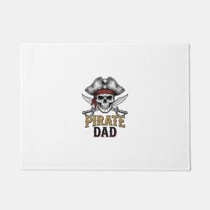 Pirate Dad Skull Sword Vintage Engraving Shirt_1 Doormat