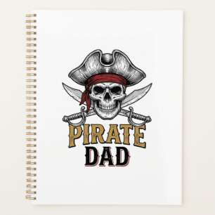 Pirate Dad Skull Sword Vintage Engraving Shirt_1 Planner