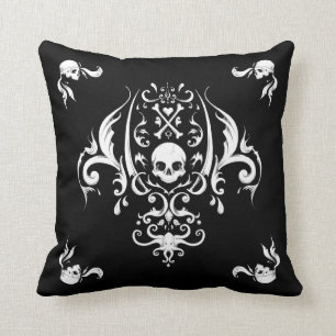 Pirate Damask Throw Pillow