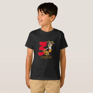 Pirate de fête d'anniversaire 3ème nom T-shirt