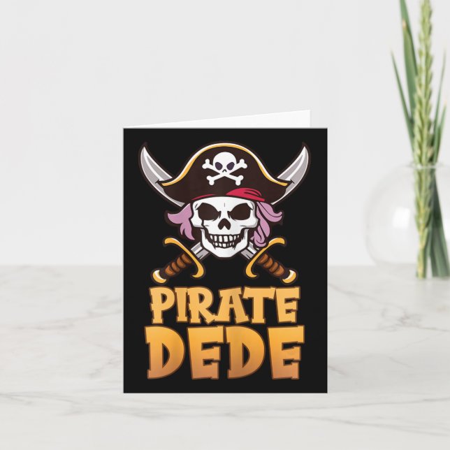 Pirate Dede Funny Captain Matching Grandma Hallowe Card (Front)