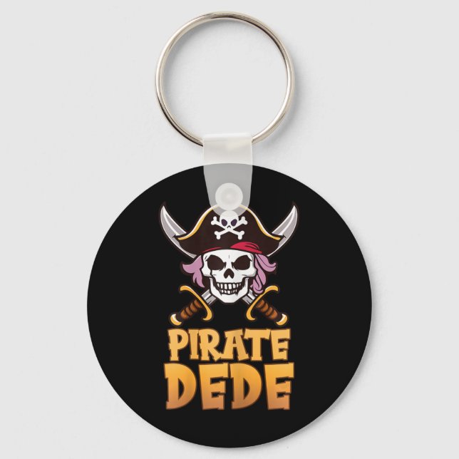 Pirate Dede Funny Captain Matching Grandma Hallowe Keychain (Front)