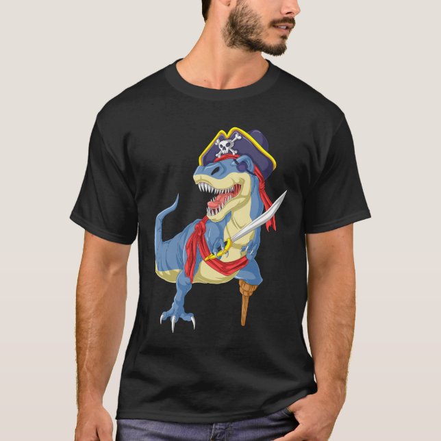 pirate dinosaur funny T-Shirt (Front)