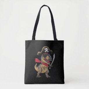 Pirate Dinosaur T-Rex Funny Halloween Costume Tote Bag