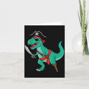 Pirate Dinosaur Toddler Boy Funny Kids Halloween Card