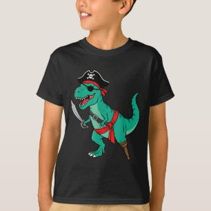 Pirate Dinosaur Toddler Boy Funny Kids Halloween T-Shirt