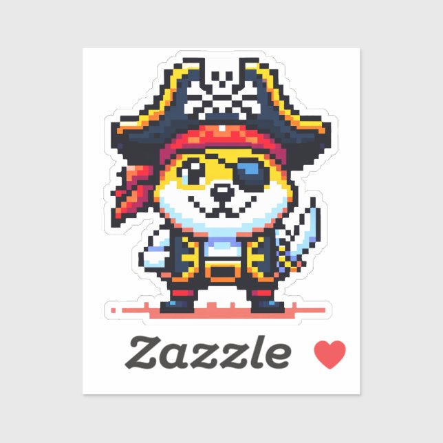 Pirate Dog - Funny Pixel Art Adventure Design (Sheet)