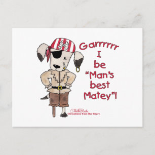Pirate Dog "Mans Best Matey! Postcard