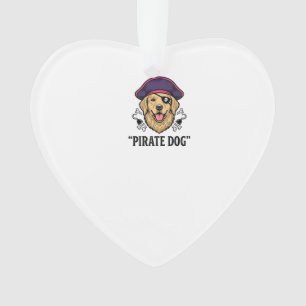 Pirate Dog Modèle de T-shirt avec Gravure Vintage_
