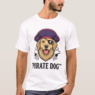 Pirate Dog Modèle de T-shirt avec Gravure Vintage_