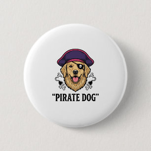 Pirate Dog Vintage Engraving Shirt Design_1 2 Inch Round Button