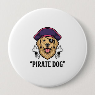 Pirate Dog Vintage Engraving Shirt Design_1 4 Inch Round Button