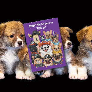 Pirate Dogs Birthday Message - Robbing Years Card