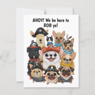 Pirate Dogs Birthday Postcard Funny Pet Greeting