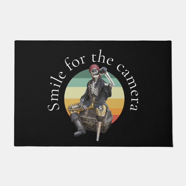 Pirate Doormat Smile for the camera doormat (Front)