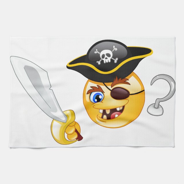 pirate emoji kitchen towel (Horizontal)