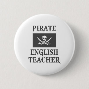 Pirate English Teacher 2 Inch Round Button