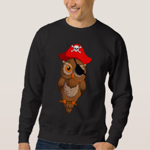 Pirate Eye Patch Owl Sea Sailor Crew Ship Treasure Sweatshirt