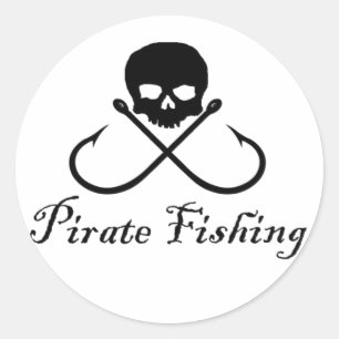 Pirate Fishing Round Sticker