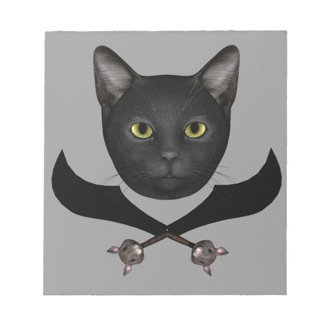 Pirate Flag Cat Notepad (Front)