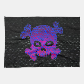 Pirate Flag Custom Purple Fade Blue bkg Kitchen Towel