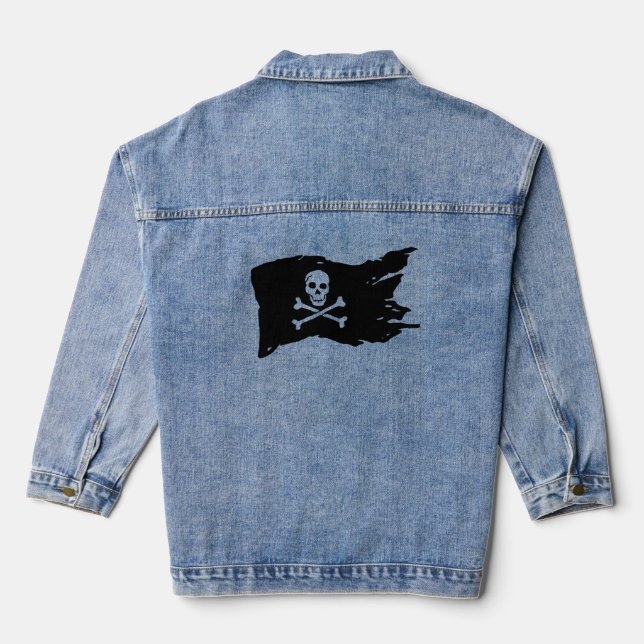 PIRATE FLAG Denim jean jacket (Back)