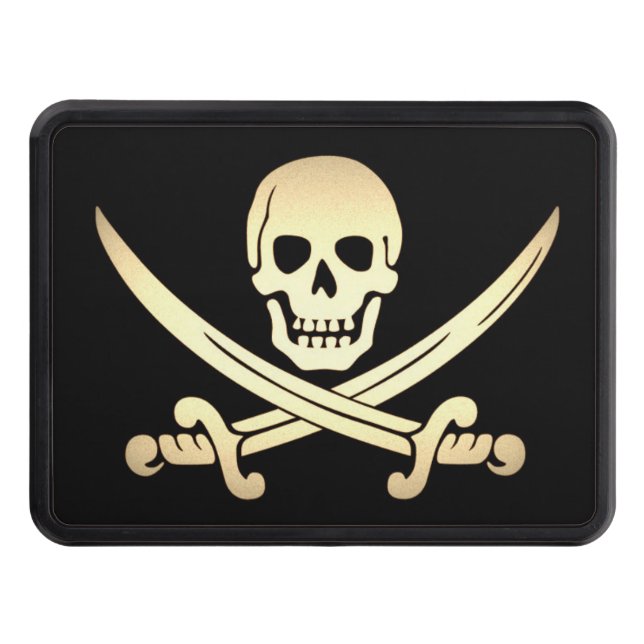 Pirate flag Jack Rackham trailer hitch cover (Front)