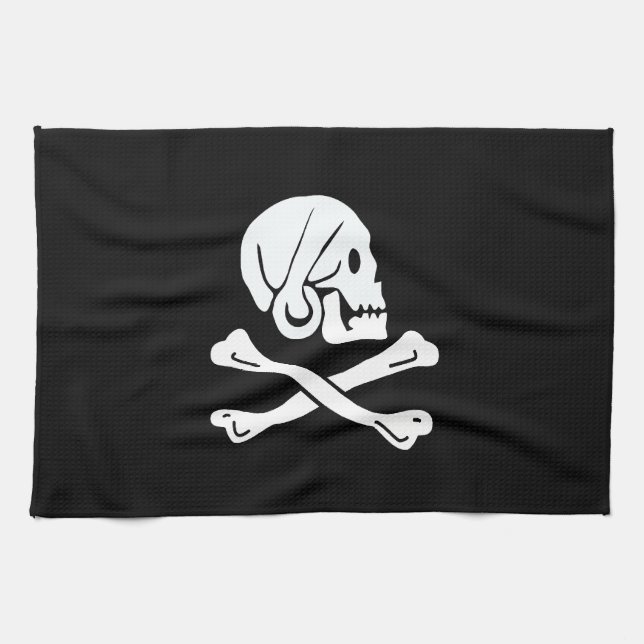 Pirate Flag - Jolly Roger Kitchen Towel (Horizontal)