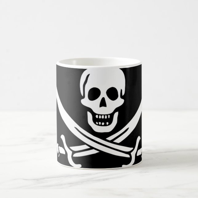 Pirate Flag of Captain Calico Jack Rackham Magic Mug (Center)