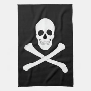 Pirate Flag (Skull and Crossbones) (Jolly Roger) Kitchen Towel