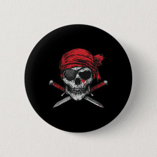 Pirate Flag Skull And Crossbones Skeleton Graphic 2 Inch Round Button