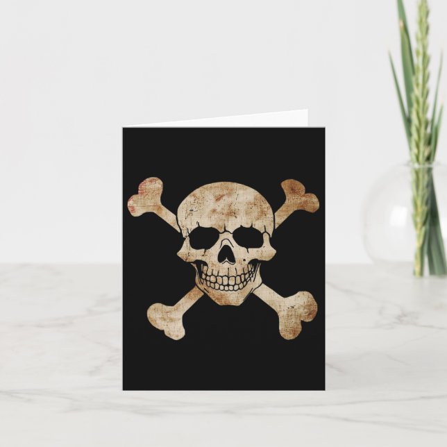 Pirate Flag Skull And Crossbones Skeleton Graphic  Card (Front)