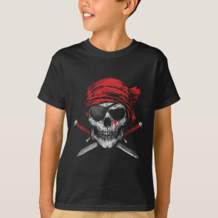 Pirate Flag Skull And Crossbones Skeleton Graphic  T-Shirt