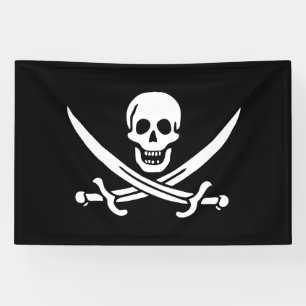 Pirate Flag Skull Crossed Swords Banner