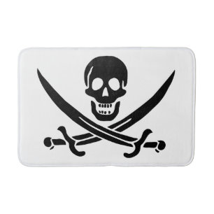 Pirate Flag Skull Crossed Swords Bath Mat