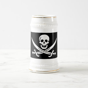 Pirate Flag Skull Crossed Swords Beer Stein
