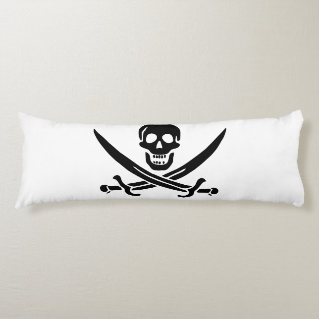 Pirate Flag Skull Crossed Swords Body Pillow (Front)