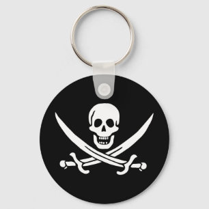 Pirate Flag Skull Crossed Swords Keychain