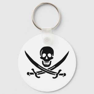 Pirate Flag Skull Crossed Swords Keychain