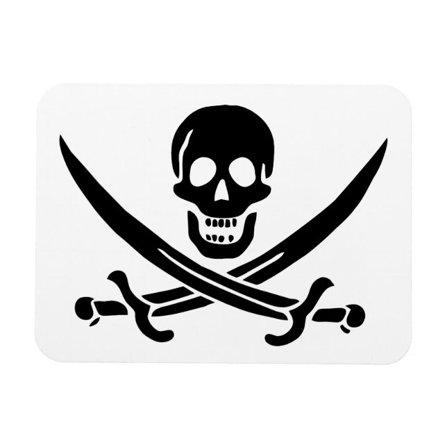 Pirate Flag Skull Crossed Swords Magnet (Horizontal)