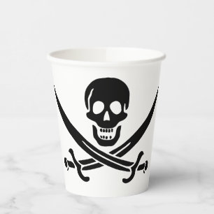 Pirate Flag Skull Crossed Swords Paper Cups