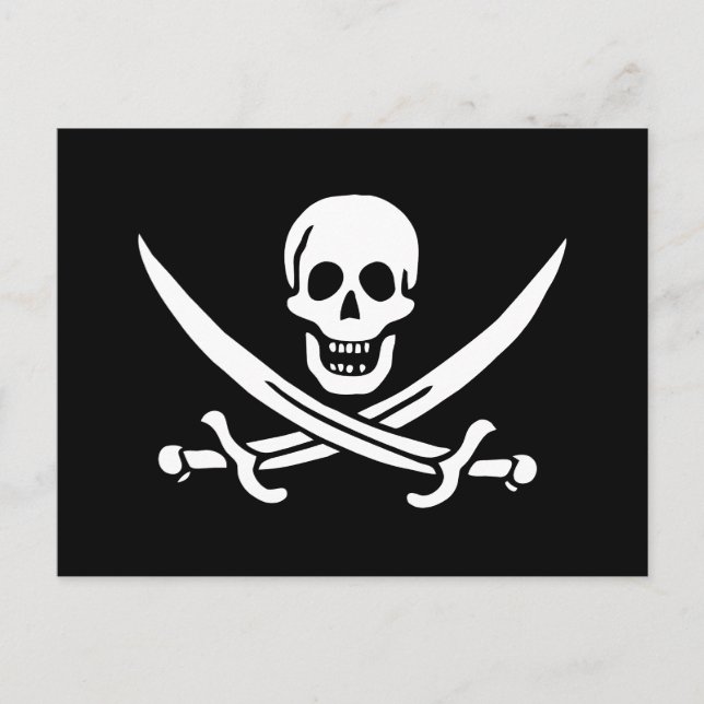 Pirate Flag Skull Crossed Swords Postcard (Front)