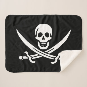Pirate Flag Skull Crossed Swords Sherpa Blanket