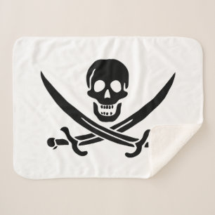 Pirate Flag Skull Crossed Swords Sherpa Blanket