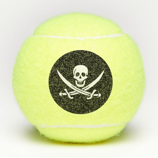 Pirate Flag Skull Crossed Swords Tennis Balls (Front)