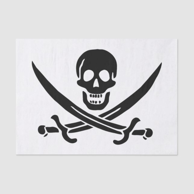 Pirate Flag Skull Crossed Swords Tissue Paper (Front)