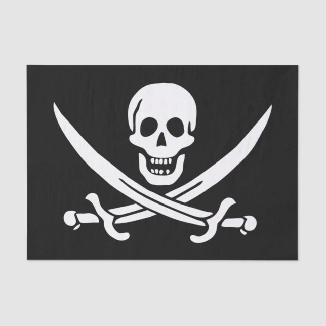 Pirate Flag Skull Crossed Swords Tissue Paper (Front)