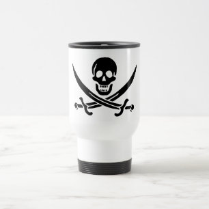 Pirate Flag Skull Crossed Swords Travel Mug