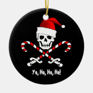 Pirate Flag Yo Ho Santa Christmas Ornament