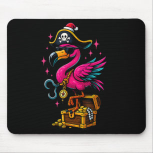 Pirate Flamingo Adventure Map Jolly Roger Hallowee Mouse Pad